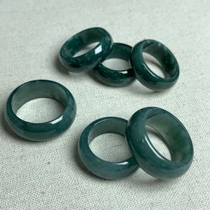 남성용 워터 블루 과테말라 와이드 제이드 반지 - Product Image 4