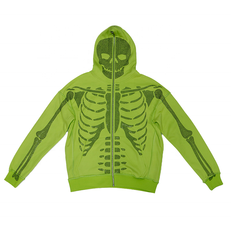 Halloween Skeleton Diamond Skeleton Zip Up Hoodie Shop High