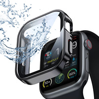 Apple Watch Kılıflarıyla Uyumlu Düz Kenarlı Su Geçirmez PC Malzemeli Tam Koruyucu Kılıf (Watch 10/9 & 11 için)