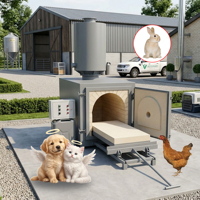 Incinérateur d'animaux domestiques sans fumée Ketang Cw50 de grande capacité / Machine mobile de crémation d'animaux respectueuse de l'environnement en acier 3/5.5/2.2 kW Animal 1