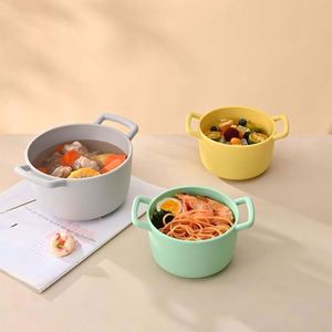 Modern Cute Double Ear Soup & Stock <b>Pot</b> Light Green Beige Yellow Silicone <b>Induction</b> Cooker Heat Resistance Steamer - Product Image 6