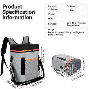 Mochila Nevera de <span class=keywords><strong>Triple</strong></span> Aislamiento, Gran Capacidad, Doble Uso Frío/Calor, Correas Ajustables, a Prueba de Fugas, <span class=keywords><strong>para</strong></span> Entrega de Alimentos Frescos al Aire Libre - Product Image 5