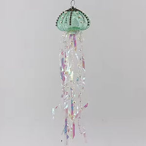 Organismo marino hecho a mano de 8,5 cm, decoración navideña, dibujo de colores, medusas de cristal, adornos colgantes, soplado para fiesta de año nuevo - Product Image 5