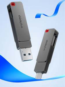 Stik logam kapasitas 32GB & 128GB, Flash Drive USB tipe-c putar 2-in-1 dengan antarmuka USB 3.2 USB C - Product Image 2