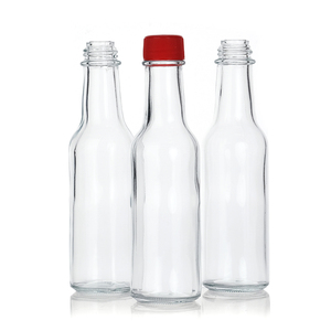 Bouteilles de sauce piquante en verre bon marché de 150 ml, mini bouteilles vides pour sauce chili, sauce tomate, sauce <span class=keywords><strong>Tabasco</strong></span> avec bouchons en plastique - Product Image 1