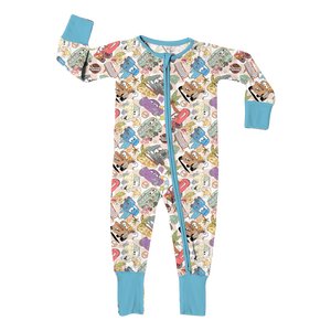 ชุดนอนเด็กทารกผ้าไผ่ลายรถยนต์แบบสั่งทำขายส่ง Cozy Wholesale สำหรับเด็กผู้ชายและเด็กผู้หญิง แบบไม่มีเท้า ติดซิป ชุดนอนและชุดเล่น - Product Image 2