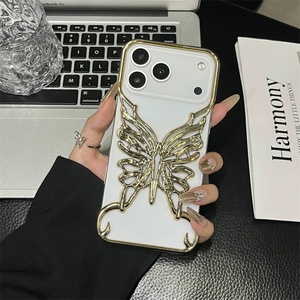 Funda de Teléfono Creativa con Diseño de Mariposa, sin Marco, Hueca, para iPhone 11 12 13 14 15 16 17 Pro Max, Transpirable, Rígida, Delgada, de PC - Product Image 5