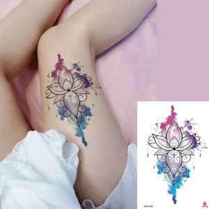 <span class=keywords><strong>Tatuaggi</strong></span> <span class=keywords><strong>Temporanei</strong></span> Sexy per Gambe Stile Indiano - Adesivi di Alta Qualità su Carta Bianca Personalizzabili per Donne - Product Image 1