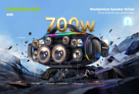 2026 HOPESTAR A90 Enceinte sans fil haute puissance 700W RGB étanche portable d'extérieur avec basses profondes, son IA et application Home Cinéma 5.3