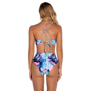Bikini triangle taille haute personnalisé 2024, maillot de bain sexy populaire pour femmes avec motif imprimé, bikini deux pièces à nouer - Product Image 6