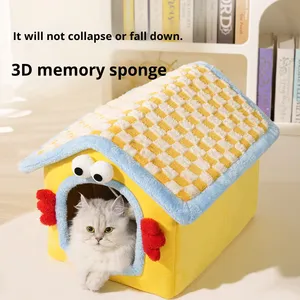 Tempat Tidur Berbentuk Rumah untuk Kucing & Anjing, Hangat di Musim Dingin, Universal untuk Empat Musim, dengan Alas yang Dapat Dilepas untuk Hewan Peliharaan Kecil - Product Image 4