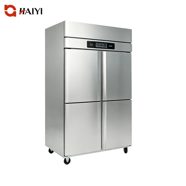 Commercial 4 Door Air Cooling Vertical Stainless Steel Refrigerator  Kitchen Upright Freezer for Restaurant