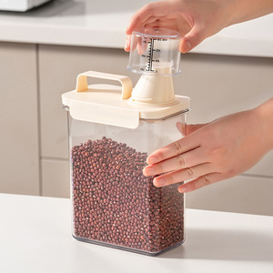 Food <b>Storage</b> <b>Jar</b> Rectangle Clip-on Lid 1100ml 1800ml 2300ml Airtight <b>For</b> Grains Tea <b>Kitchen</b> Use - Product Image 3