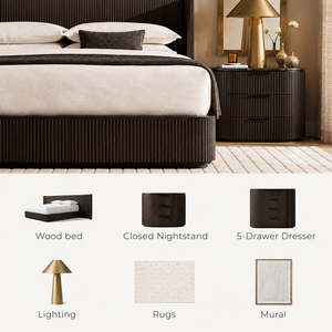 Modern Luxury Solid Wood <b>Bed</b> Bedroom Furniture <b>Set</b> Resort Guest Rooms Hotel Apartment Bedrooms Other Interior Spaces RIB005 Soli - Product Image 4