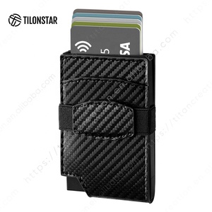 Tilonstar กระเป๋าสตางค์ใส่บัตรเครดิตแบบอลูมิเนียม, ที่ใส่บัตรคาร์บอนไฟเบอร์สำหรับเดินทางขนาดกะทัดรัด TVC513 RFID - Product Image 1