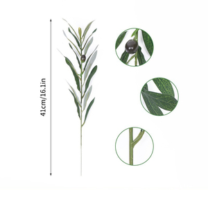 Decoración del hogar <span class=keywords><strong>de</strong></span> un solo tallo Hojas <span class=keywords><strong>de</strong></span> olivo artificiales y fruta Imitación Arreglo <span class=keywords><strong>de</strong></span> flores <span class=keywords><strong>de</strong></span> Navidad Ramo <span class=keywords><strong>de</strong></span> plantas - Product Image 5