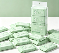 Lingettes nettoyantes miniatures de voyage en gros sous marque privée, 8 lingettes, sans alcool, à l'eau pure, pour les déplacements