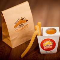 Emballage écologique en papier pour crêpes, cornets, snacks à emporter, gaufres, pâtisseries, churros, boîte à donuts avec insert pour coupelle de sauce