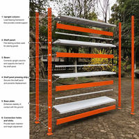 Étagère de rangement en acier orange, sans boulons, réglable, détachable, combinable, en fer thermolaqué, pour supermarché