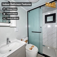 Maison conteneur extensible moderne, étanche et coupe-vent de 40 pieds, ADU pour usage hôtelier extérieur avec salle de bain