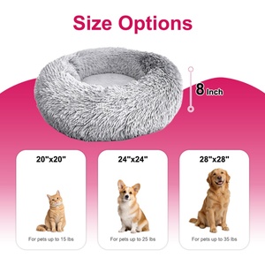Professional Pets <b>Bed</b> Manufacturer Washable Soft Round Dark Grey Plush Calming <b>Donut</b> Dog <b>Bed</b> Cuddler - Product Image 2