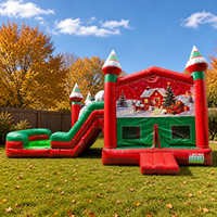 Château gonflable personnalisé prêt à être expédié avec toboggan et bannière interchangeable pour location de fête