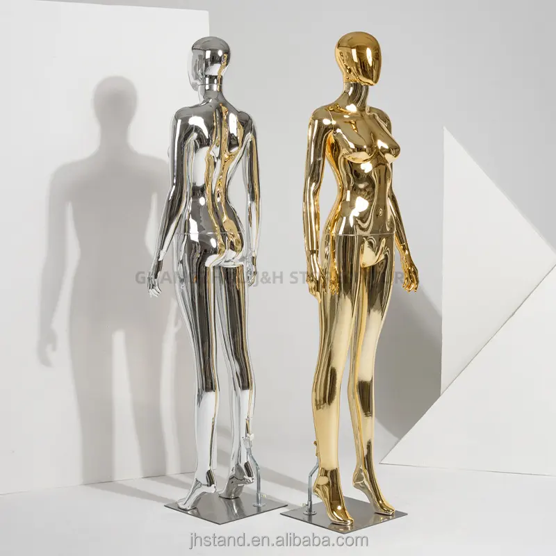 Luxe Shinny Full Body Mannequin Voor Bruid Jurk Display Splinver Goud Hoge Kwaliteit Vrouwelijke Showroom Mode Etalage Display