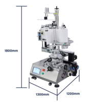 Machine d'étiquetage verticale rotative multifonctionnelle semi-automatique à trois côtés pour contenants de formes irrégulières, bouteilles de boissons