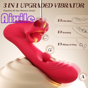 Stimulateur clitoridien Rose Toy, jouets sexuels féminins, jouets pour adultes 360 °   Vibromasseur rotatif vibrant à perles pour stimulation du point G - Product Image 3