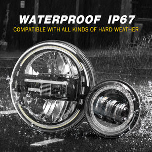 Faro LED de 7 pulgadas DOT DRL, Kit de bombilla de Halo de luz para Touring Street Glide Road King Ultra Classic Electra Glide FatBoy Softail - Product Image 3