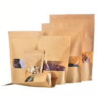 Sachets d'emballage en papier kraft blanc alimentaire amical pochette kraft debout sac en papier kraft brun debout pochette ziplock