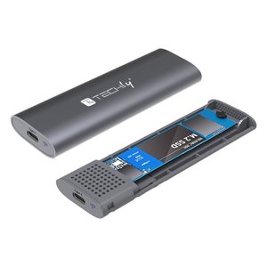 Caja para Disco Duro M.2 PCIe y SATA USB 3.2 Tipo C Gris para Unidades NVMe y SATA - Product Image 4