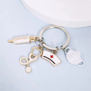 Mode émail infirmière médecin alliage porte-clés Injection seringue aiguille médical stéthoscope porte-clés pour médecin infirmière jour cadeau - Product Image 3