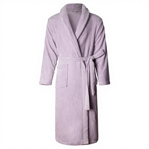 Bata de baño de felpa tejida para mujer, suave, cálida, de secado rápido, con cierre frontal, de alta calidad, de color liso, de longitud completa, solo para verano. - Product Image 2