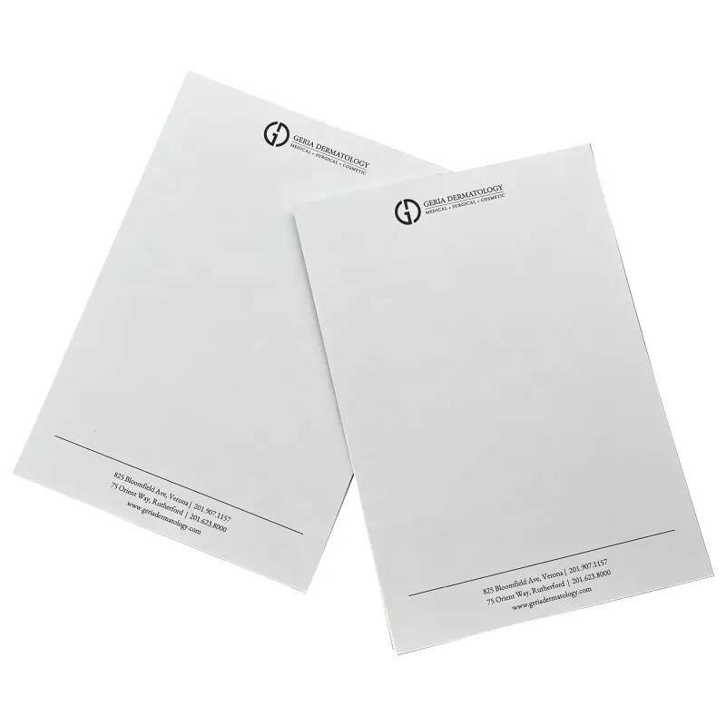 Benutzer definierte Größe White Plain A5 A4 Notizblock Logo Gedrucktes Business Briefpapier Notizblock Schreibpapier Notiz blöcke