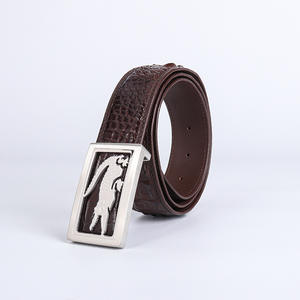 Ceinture formelle en cuir de vachette avec boucle en acier en forme de D pour hommes d'âge moyen et jeunes hommes, vente en gros - Product Image 3
