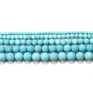 Perles de turquoise naturelle givrée, rondes, 4, 6, 8, 10, 12 mm, perles en pierre lâches pour la fabrication de bijoux, accessoires de chaînettes - Product Image 5