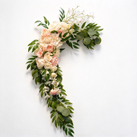 RHD En gros : Décoration florale d'angle colorée et artificielle pour mariages, événements et fêtes, toile de fond de scène, bouquet de mariée