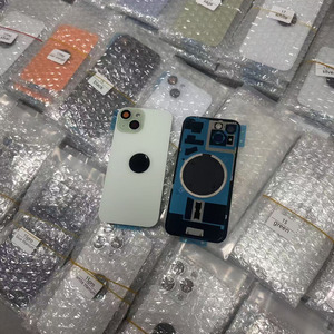กระจกหลังคุณภาพสูงสำหรับ iPhone 14 และ 14 Plus, 15 Pro, 16 Plus พร้อมกรอบโลหะและวงแหวนแม่เหล็ก ฝาครอบแบตเตอรี่มือถือ - Product Image 6
