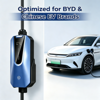 Chargeur EV portable 32A 110V 240V Prise type N Brésil BYD Dolphin GWM Courant réglable Contrôle par application IP65