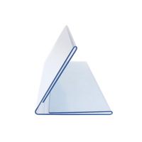 Yobest Plaque de nom de bureau en acrylique transparent en forme de V, taille personnalisable, support de prix, présentoir de cartes de visite, numéro de table