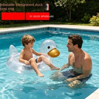 Bouée de natation gonflable transparente en PVC tendance en forme de canard pour enfants, vente en gros directe usine