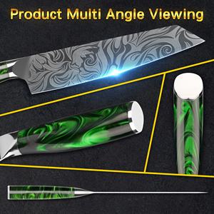 Patrón de flores de fantasía <span class=keywords><strong>9</strong></span> pulgadas 67 capas VG10 cuchillos de cocina japoneses Damasco acero maestro <span class=keywords><strong>Chef</strong></span> cuchillos Kiritsuke cuchillo - Product Image 3