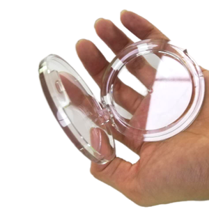 Factory Transparent Round ABS <b>Plastic</b> Compact Cosmetic Powder Packaging Case with <b>Mirror</b> Blush Case - Product Image 6