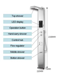 Design eccellente da esterno per doccia da spiaggia in acciaio inox pannello doccia doccia da esterno per piscina