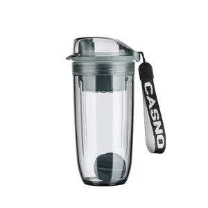 Gratis Bpa Sport Shakers Eiwit Geïsoleerde Water Flessen Custom Logo Fitness Eiwit Gym Plastic Water Shaker Fles