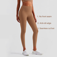 Pantalones OEM ODM de Alta Elasticidad, Color Nude, Diseño a Cuadros, Cintura Ultra Alta, Levanta Glúteos, Transpirables, de Secado Rápido, Spandex/Nylon, Antibacterianos