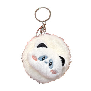 Miroir de maquillage portable mignon de dessin animé, porte-clés, miroir de sac en fourrure, cadeau - Product Image 5