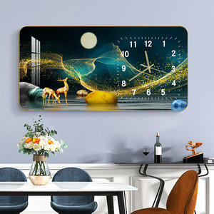 Reloj <span class=keywords><strong>de</strong></span> Pared Decorativo para el Hogar, Moderno, con Diseño <span class=keywords><strong>de</strong></span> <span class=keywords><strong>Animales</strong></span> y Paisajes, Impresión <span class=keywords><strong>de</strong></span> Lujo en Lienzo, Marco <span class=keywords><strong>de</strong></span> Porcelana <span class=keywords><strong>de</strong></span> Cristal, Arte <span class=keywords><strong>de</strong></span> Pared - Product Image 1
