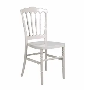 Good Selling White Gold Modern White Metal Steel Hotel Chiavari Wedding Napoleon Chair For Sale